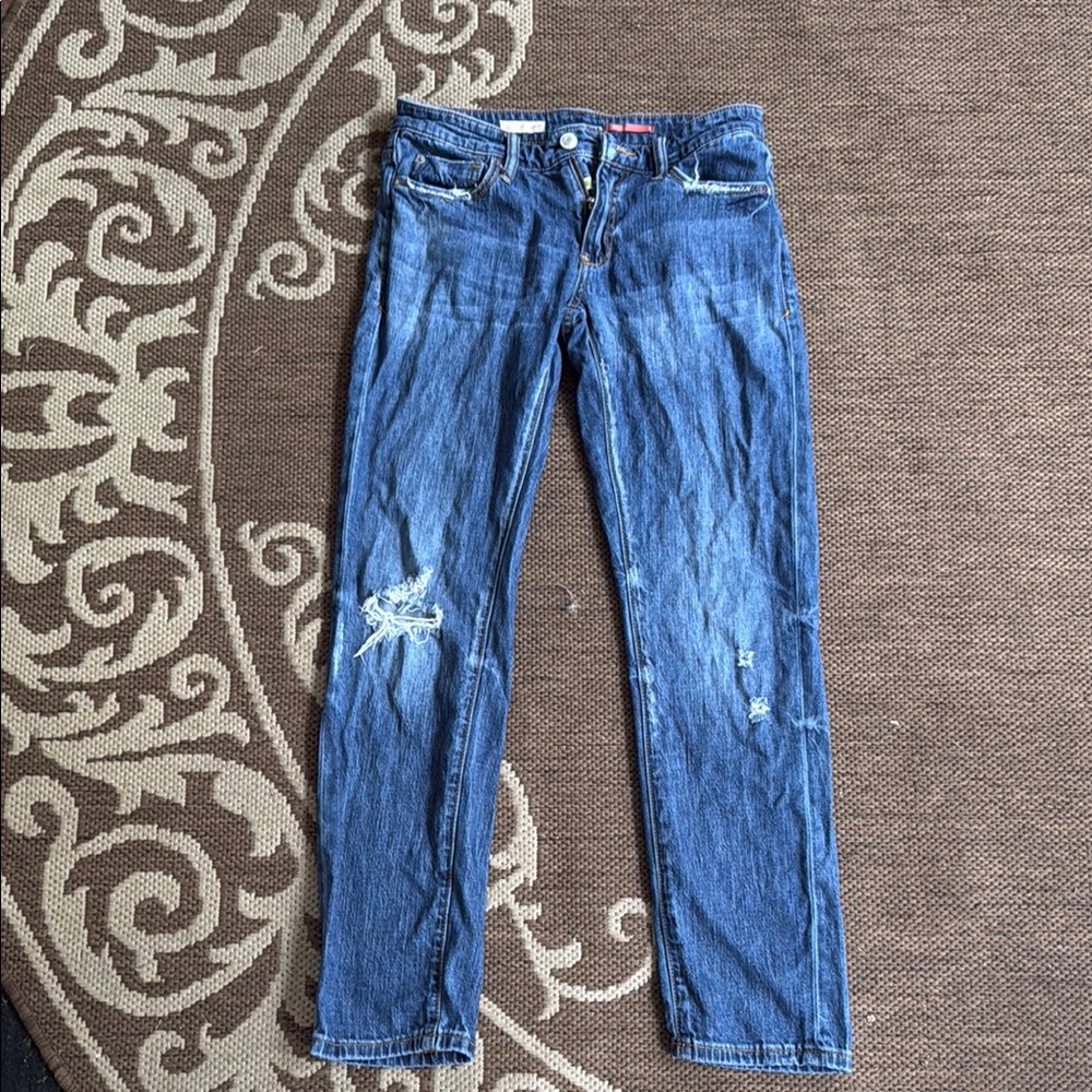 Pilcro & the Letterpress Skinny Jeans with Distressed Details Size 25